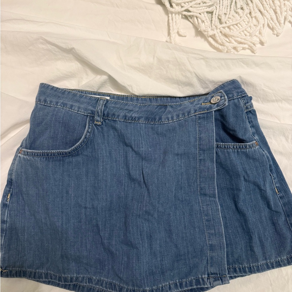 Denim foldover Mini Skort